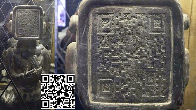 Bức tượng Maya cổ có khuôn mặt giống với mã quét QR gây xôn xao dư luận