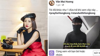Văn Ca sĩ Văn Mai Hương chia sẻ video ủng hộ Hồng Kông, giới nghệ sĩ Việt đồng loạt lên tiếng ủng hộ